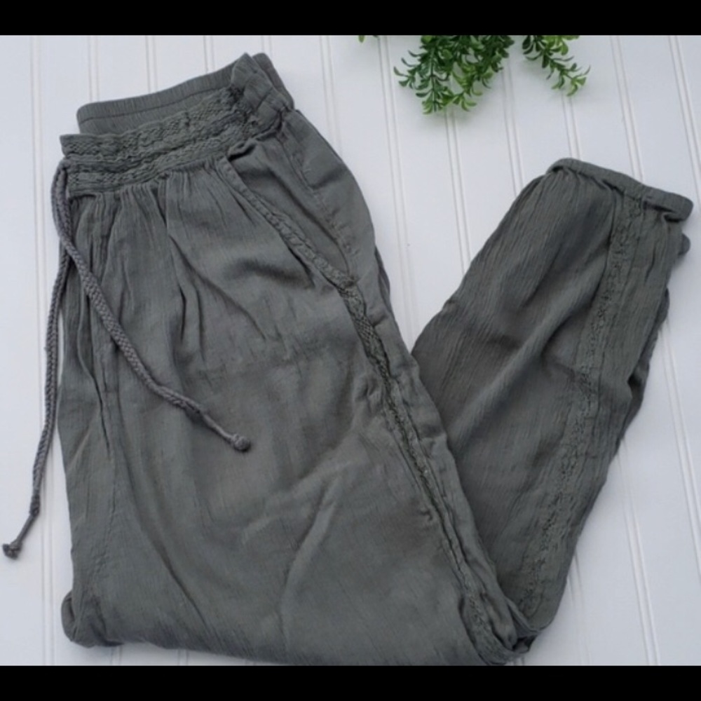 Aerie green lace harem pants